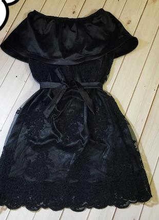 Гіпюрову сукню чорного кольору,розпродаж останніх розмірів2 фото