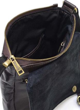 Мужская кожаная сумка через плечо gc-1302-3md tarwa коричневая8 фото