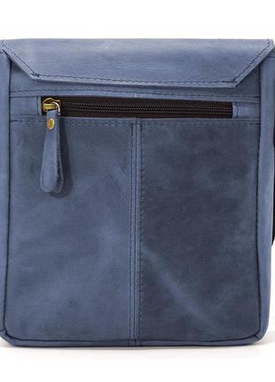 Небольшая мужская сумка через плечо кожаная limary lim-354rk синяя4 фото