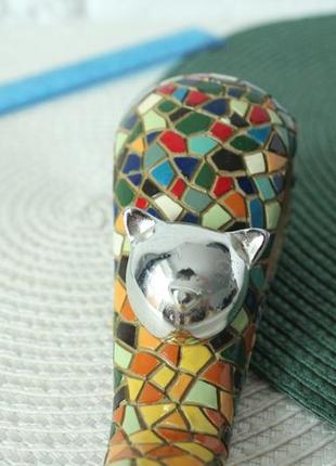 Дуже цікава статуетка кіт, мозаїка3 фото