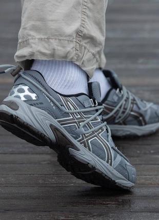 Мужские кроссовки серые с коричневым в стиле asics gel-kahana trail v2 grey\brown2 фото