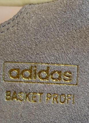 Высокие светло-серые замшевые кроссовки adidas basket profi 36 2/3 р.6 фото