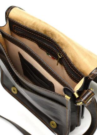 Стильный кожаный мужской планшет через плечо firenze коричневый hb9109mc6 фото