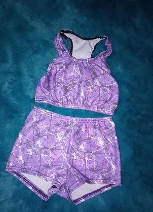 Спортивний комплект шортики топ для гімнастики танців