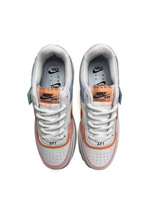 Женские кроссовки nike air force 1 shadow white orange sky распродаж3 фото