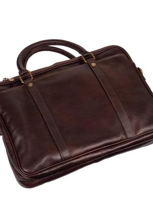 Стильная кожаная сумка, коричневый цвет, firenze 05025 фото