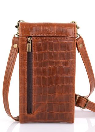Женская кожаная сумка-чехол rep2-2122-4lx tarwa, рыжая3 фото