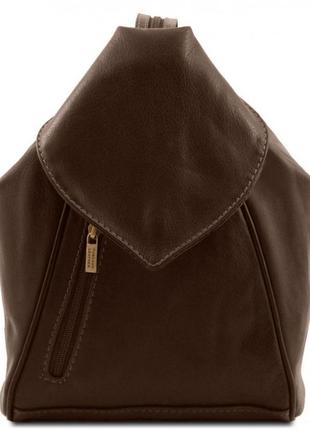 Шкіряний рюкзак tuscany leather delhi tl140962 (темно-коричневий)