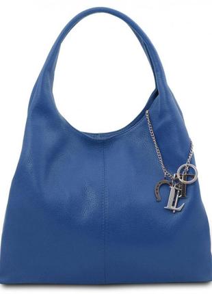 Женская мягкая сумка хобо tuscany tl142264 (голубая)