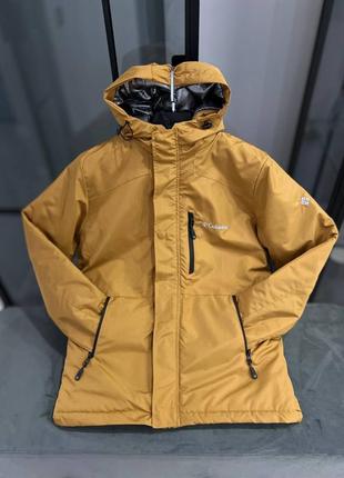 Мужская куртка-термо columbia на зиму-весну у желтого цвета качественного материала, стильная и очень удобная куртка на каждый день2 фото