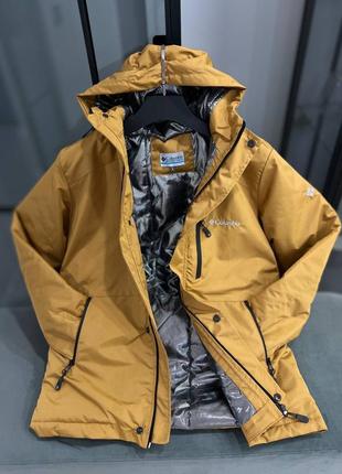 Мужская куртка-термо columbia на зиму-весну у желтого цвета качественного материала, стильная и очень удобная куртка на каждый день4 фото