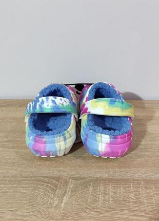 Крокси crocs lined  tie dye clog blue/multi4 фото