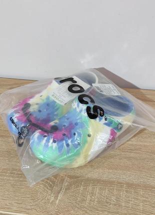 Крокси crocs lined  tie dye clog blue/multi8 фото