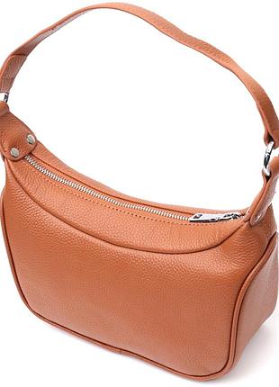 Женская сумка полукруглого формата с одной ручкой из натуральной кожи vintage 22413 коричневая