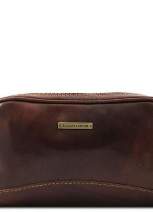 Кожаная косметичка несессер tuscany leather igor tl140850 (темно-коричневый)