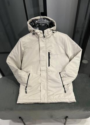 Мужская куртка-термо columbia на зиму-весну в белом цвете качественного материала, стильная и очень удобная куртка на каждый день3 фото
