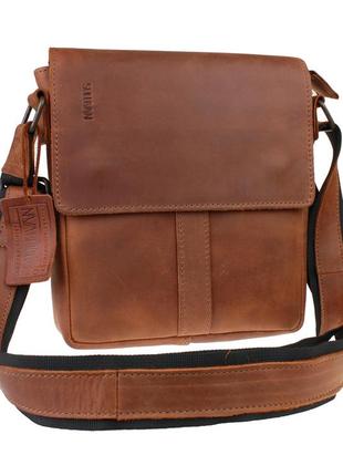 Сумка чоловіча шкіряна на плече sullivan m151(30) руда