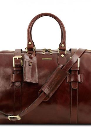 Дорожня шкіряна сумка з пряжками — великий розмір tuscany tl141248 voyager (мед)