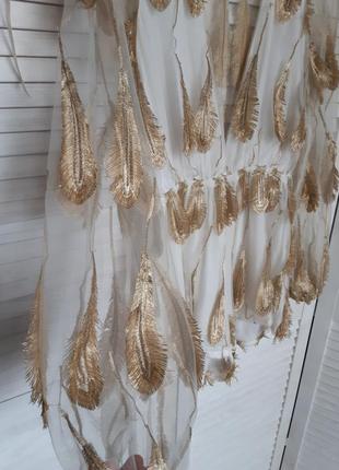 Ошатний, сексуальний комбінезон шортами із золотими рукавами на фатині amilee7 фото