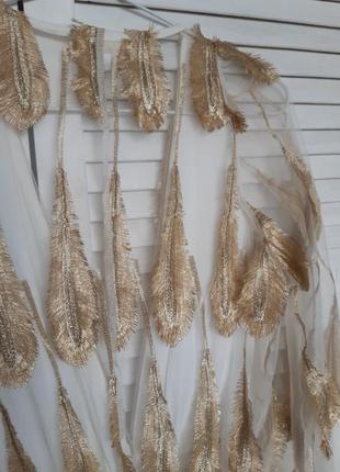 Ошатний, сексуальний комбінезон шортами із золотими рукавами на фатині amilee8 фото