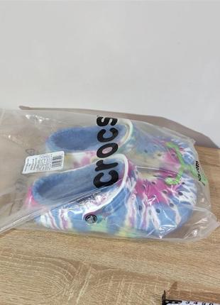 Крокси crocs lined  tie dye clog blue/multi8 фото