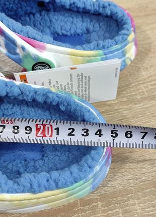 Крокси crocs lined  tie dye clog blue/multi6 фото