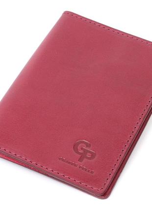 Отличная кожаная обложка на паспорт grande pelle 16794 бордовый1 фото