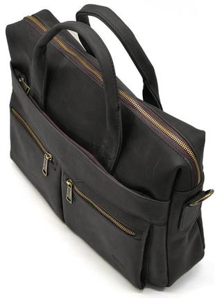 Мужская черная кожаная сумка для ноутбука ra-7122-3md tarwa6 фото