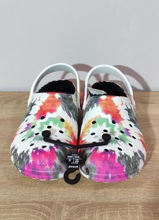 Крокси crocs lined  tie dye clog black/multi3 фото