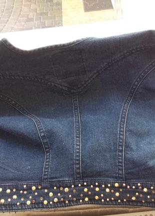 ( xs - 40 / 42 р ) женская жилетка джинсовый топ tally weijl б / у5 фото