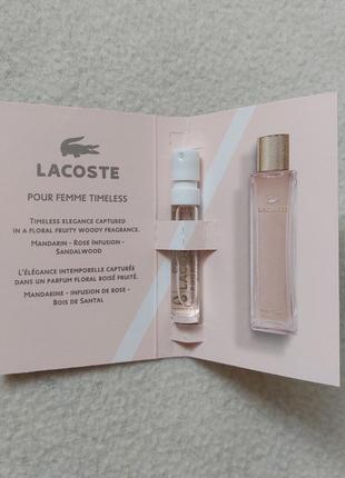 Жіноча парфумована вода пробник andriko lacoste pour femme timeless