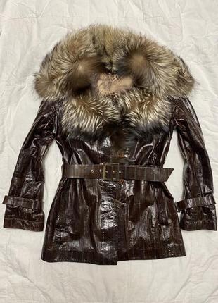 Жіноча куртка з чорнобурки та вугра м/l