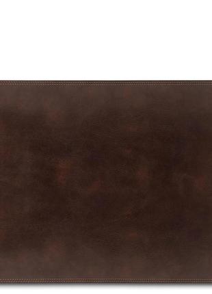 Tl141892 кожаный рабочий коврик бювар на стол от tuscany (темно-коричневый)1 фото