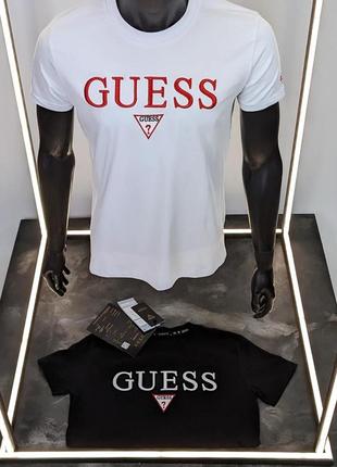 Чоловіча футболка guess чорна / біла2 фото