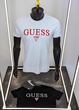 Чоловіча футболка guess чорна / біла6 фото