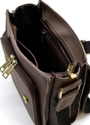 Мужская сумка через плечо кожаная fc-3027-3md от tarwa коричневый флотар9 фото