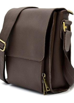 Мужская сумка через плечо кожаная fc-3027-3md от tarwa коричневый флотар8 фото