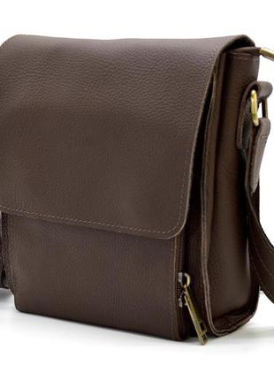 Мужская сумка через плечо кожаная fc-3027-3md от tarwa коричневый флотар7 фото