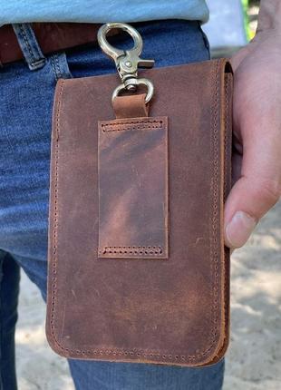 Шкіряна сумка-чохол на пояс, колір світло-коричневий tarwa rb-2090-3md4 фото