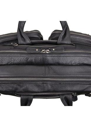 Кожаная сумка трансформер jd 7014a рюкзак, бриф, сумка черная10 фото