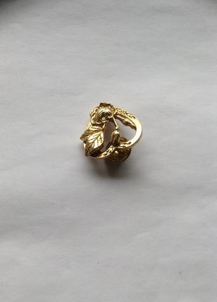 Вінтажна брошка camco золотого кольору у формі серця й троянди, брошка на лацкані. made in usa