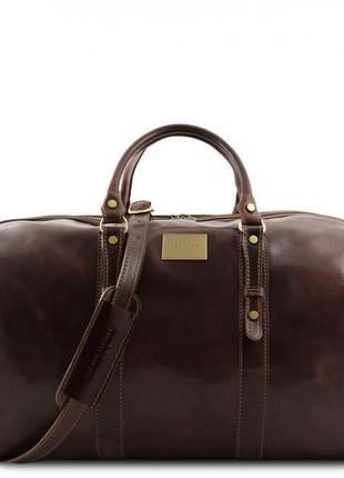 Дорожная кожаная сумка - большой размер francoforte tuscany tl140860 (темно-коричневый)1 фото