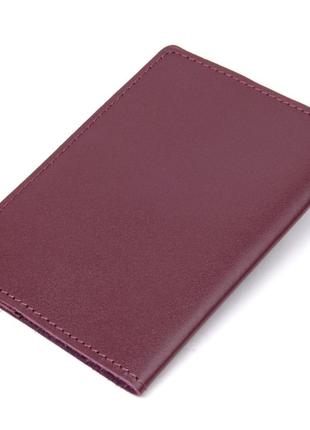 Матовая кожаная обложка на паспорт grande pelle 11482 бордовый2 фото