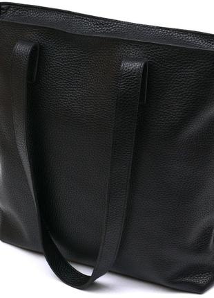 Шкіряна універсальна жіноча сумка shvigel 16354 чорний