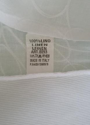 Біла лляна  блуза  з вишивкою, італія10 фото
