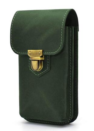 Кожаная сумка чехол на пояс зеленая tarwa re-2092-3md