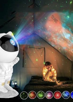 Нічник проектор з ефектом зоряного неба астронавт, 8 галактик, безшумний нічник, красивий проектор2 фото