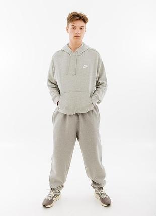 Мужское худи nike club hoodie po ft серый 2xl (7dcz7857-063 2xl)