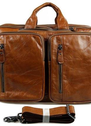Кожаная сумка трансформер: рюкзак, бриф, сумка 7014b4 фото