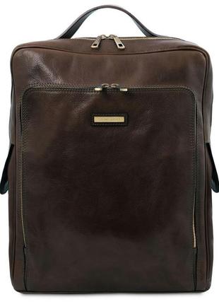 Кожаный рюкзак для ноутбука большого размера bangkok tuscany tl141987 (темно-коричневый)